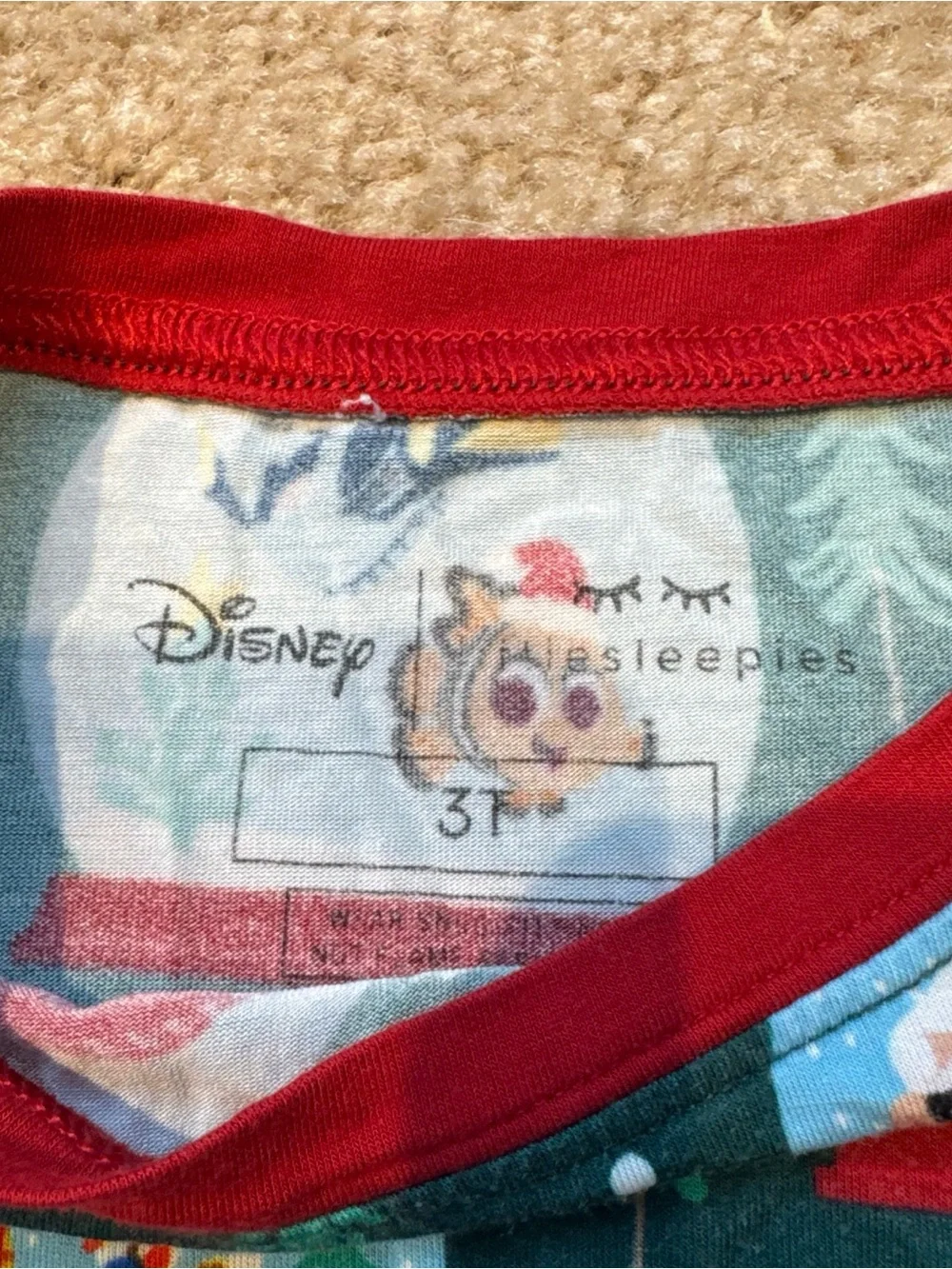 Little Sleepies DISNEY PIXAR SNOW GLOBES Two Piece Long Sleeve Pajamas SIZE 3T